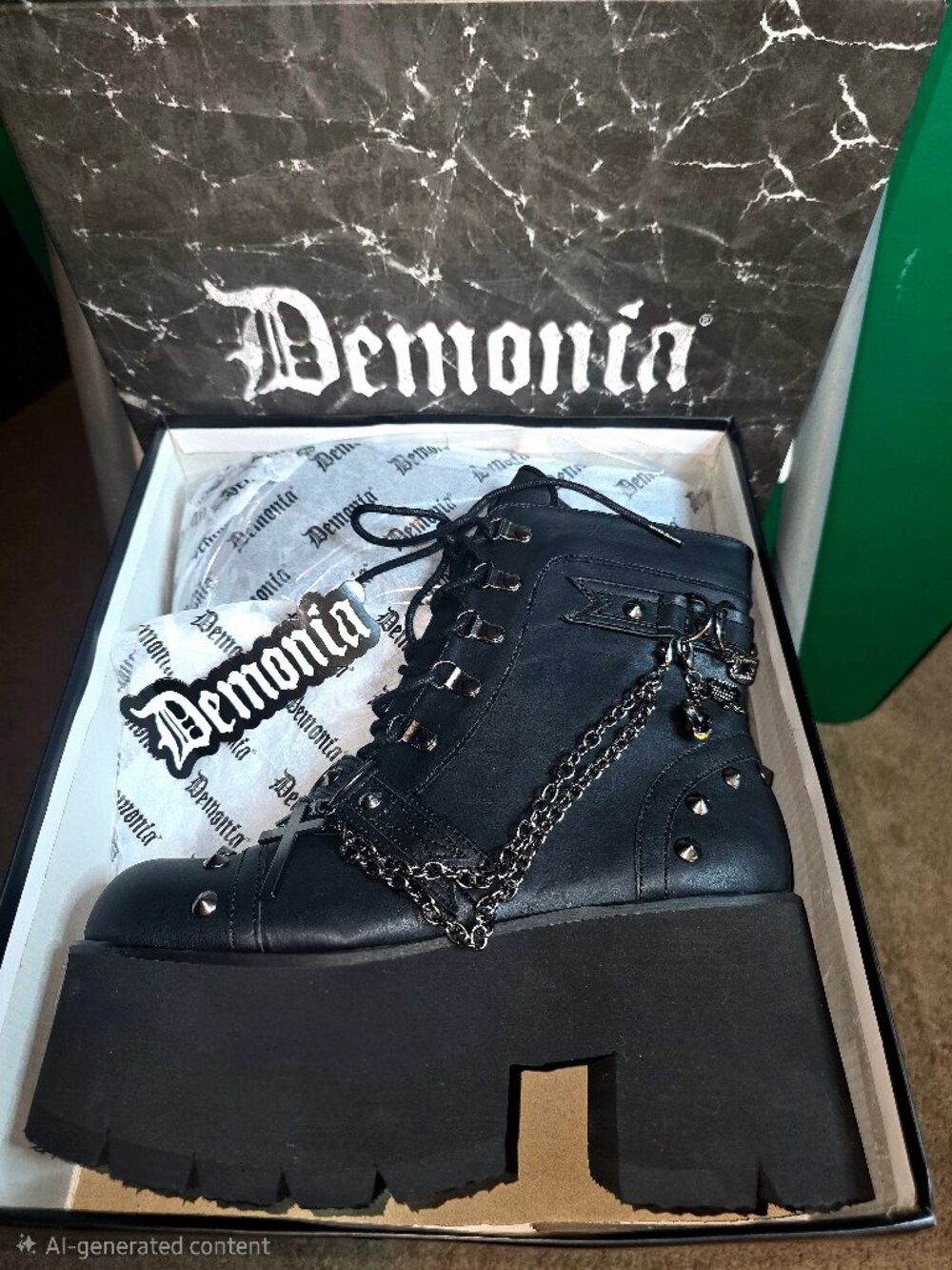 NEW Demonia Ashes-52 Platform Ankle Boots - Women's Size 12 (NIB)